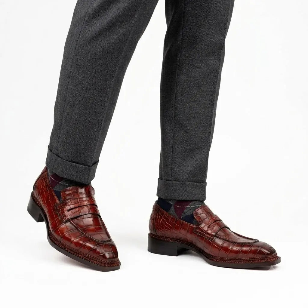 Burnished Red Crocodile Loafer DIVINCH