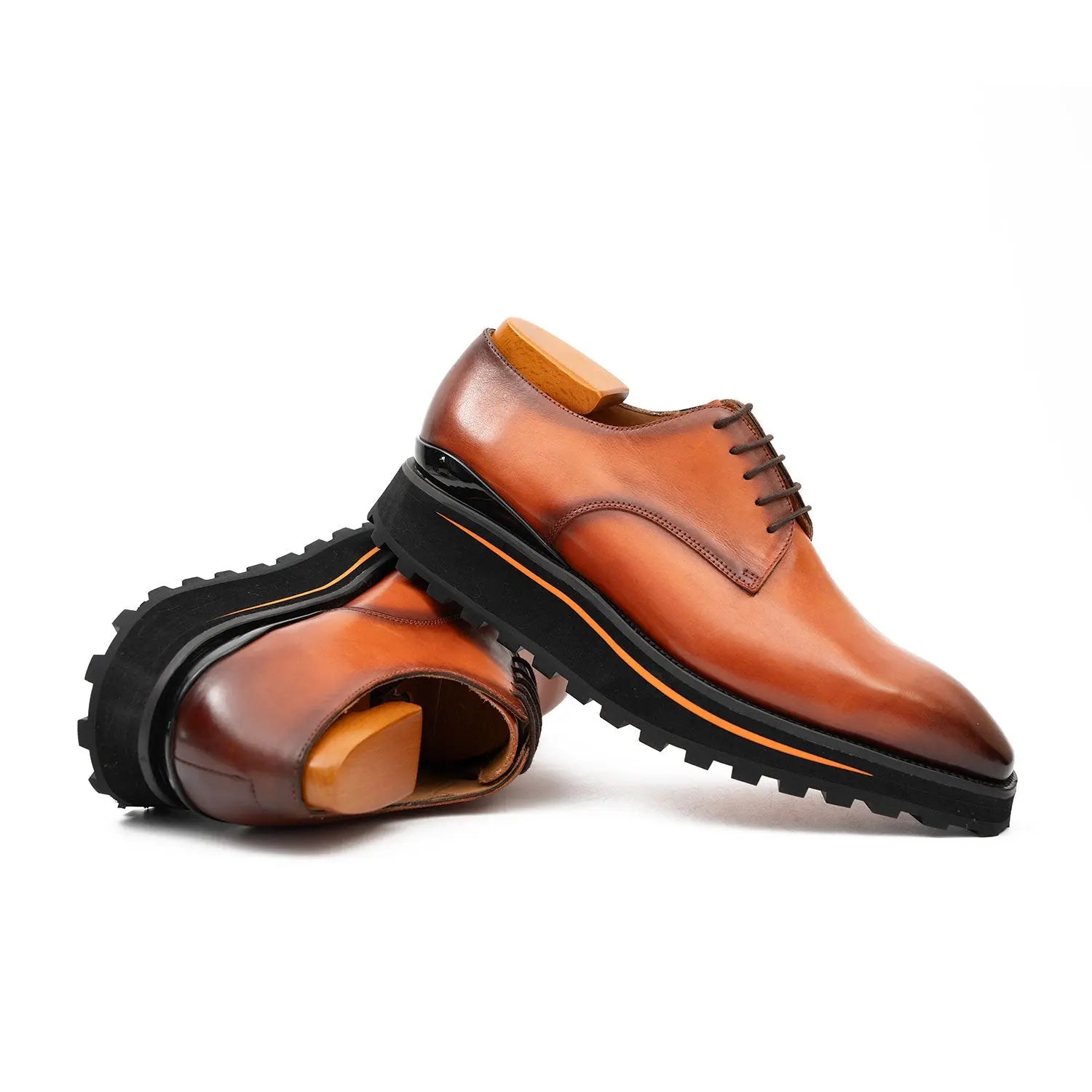 Calf leather business dress derby shoes Brown Divinch