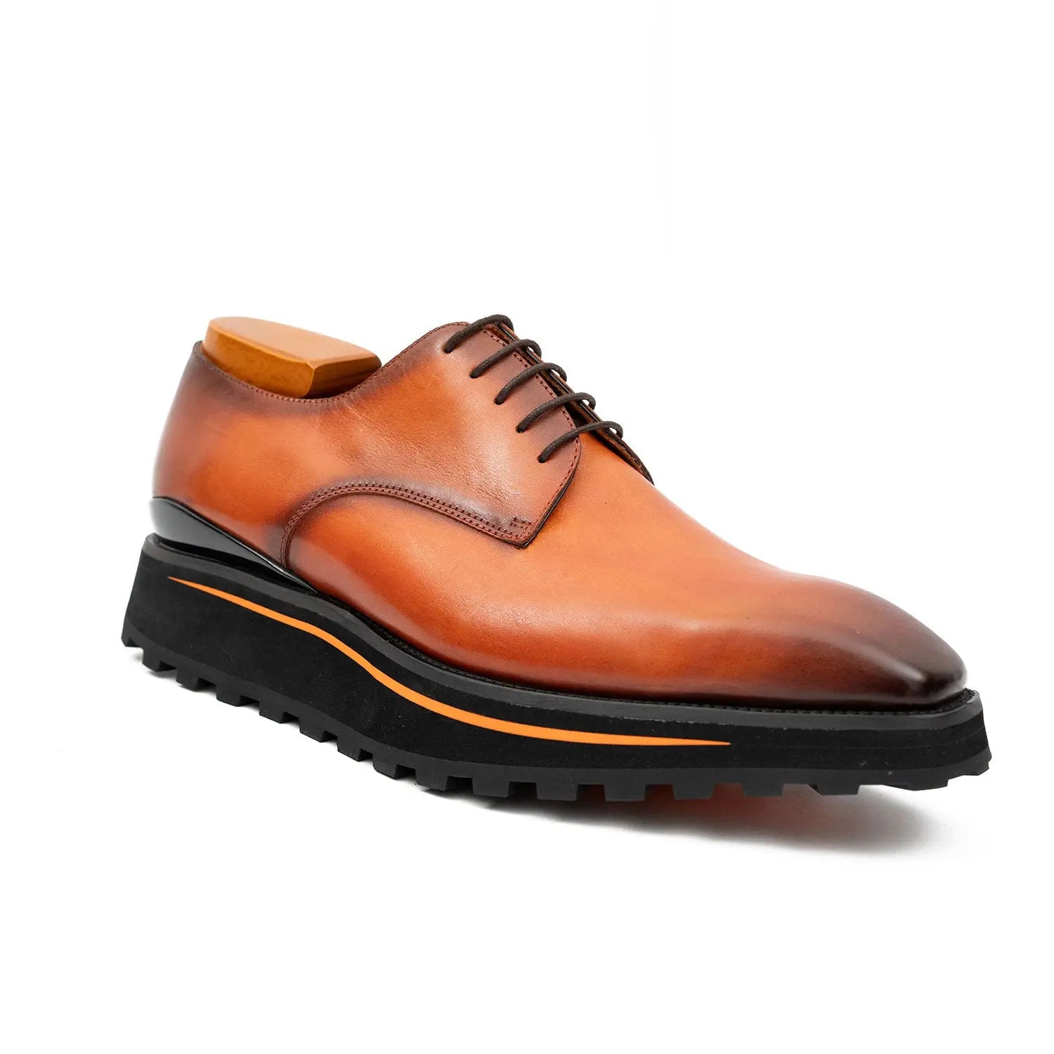Calf leather business dress derby shoes Brown Divinch