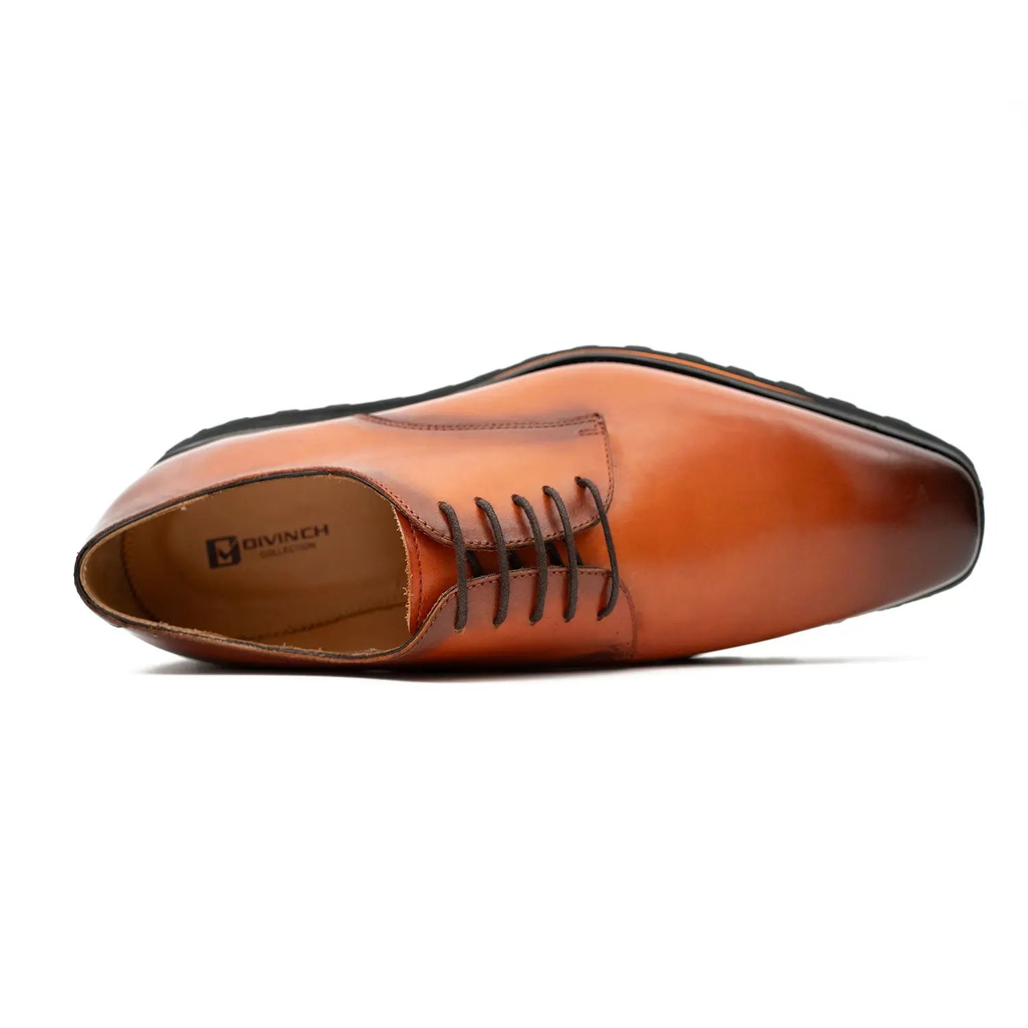 Walnut Calfskin Derby Shoes with Elevated Rubber Lug Sole – Divinch
