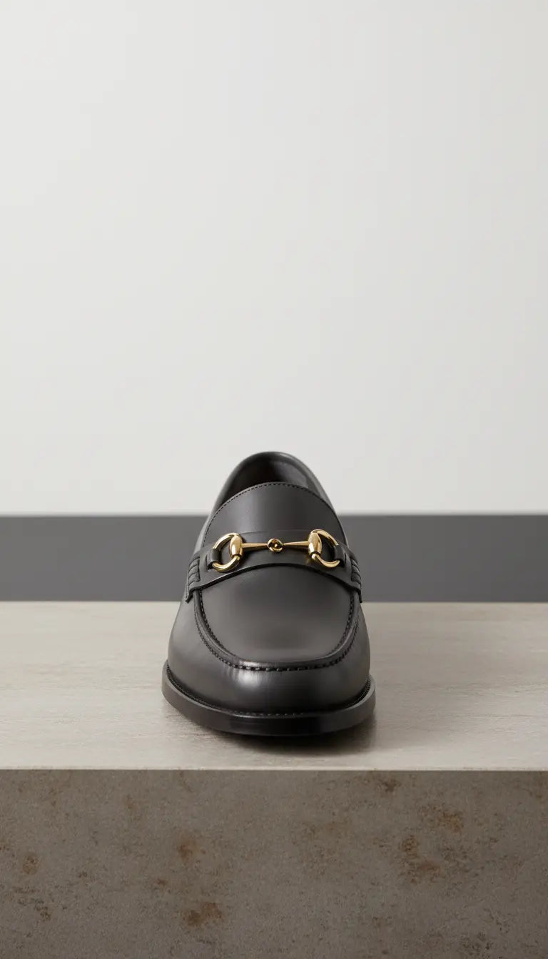 Calfskin Loafer with Brushed Gold Hardware