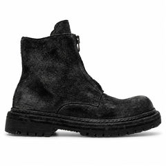 DIVINCH 5101B charcoal black zip ankle boot side profile