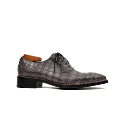 Charcoal Crocodile Oxford Shoes