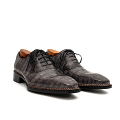 Charcoal Crocodile Oxford Shoes