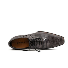 Charcoal Crocodile Oxford Shoes