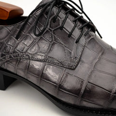 Charcoal Crocodile-Textured Derby DIVINCH