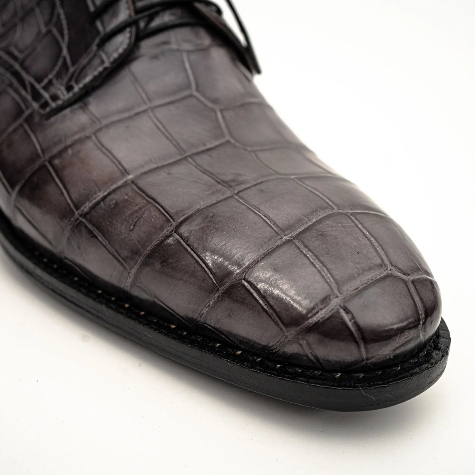 Charcoal Crocodile-Textured Derby DIVINCH