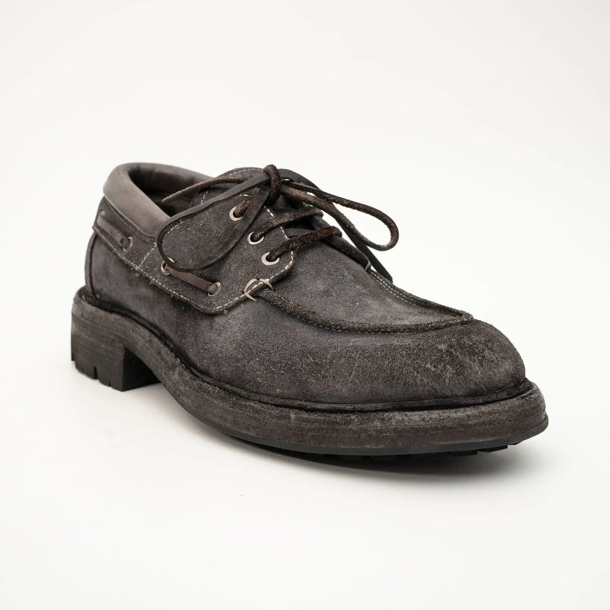 Charcoal Washed Horse Leather Casual Shoe DIVINCH
