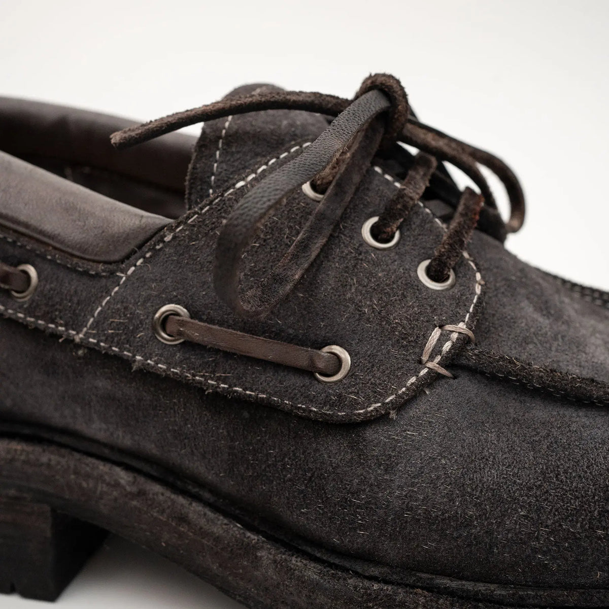 Charcoal Washed Horse Leather Casual Shoe DIVINCH