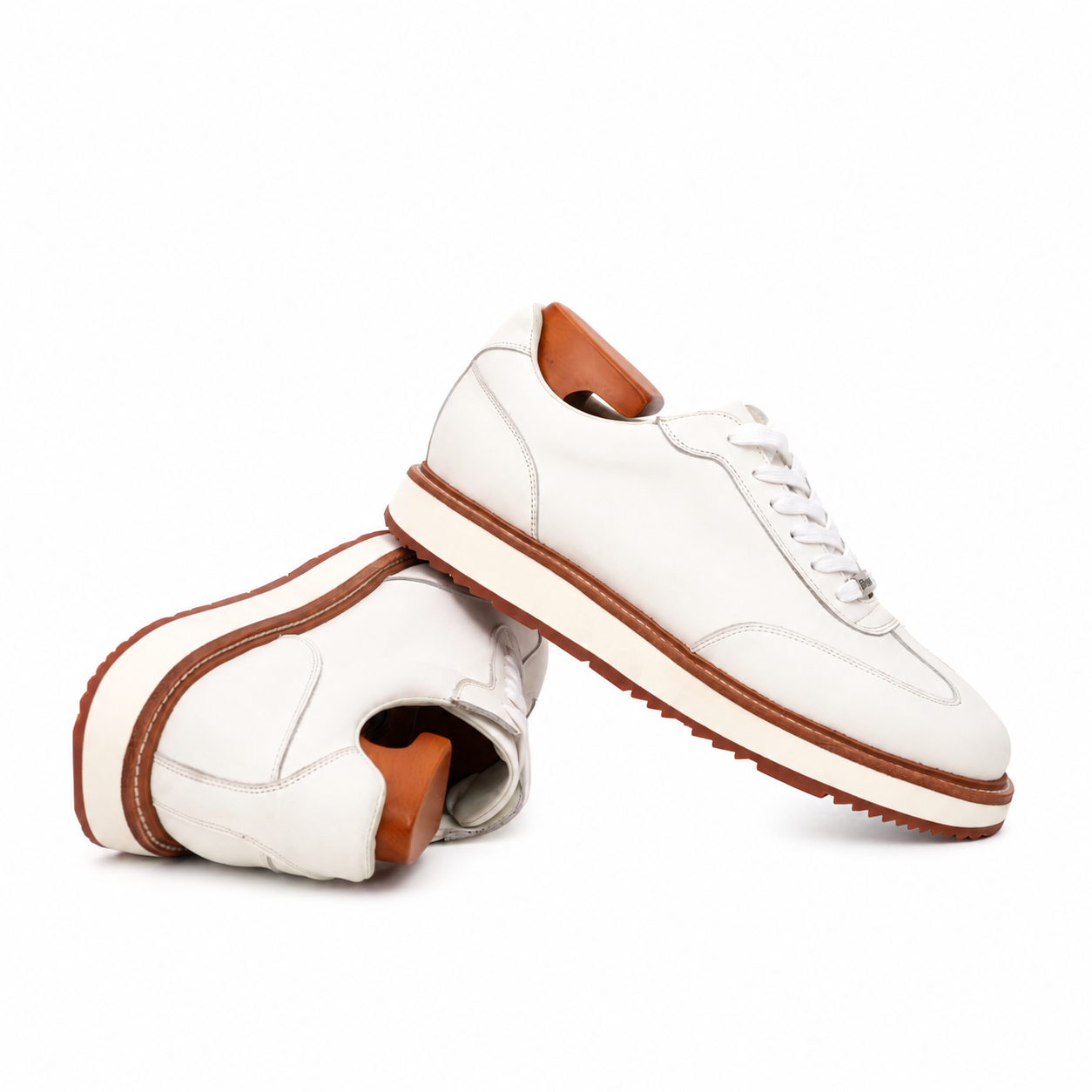 Sneakers Derby con plateau color avorio