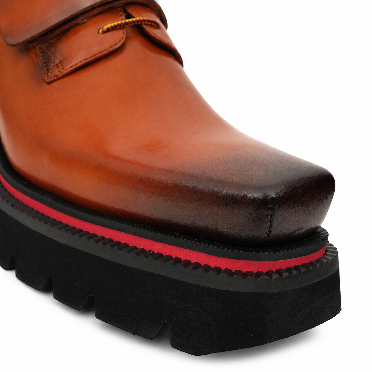 Yeşil Patinalı Platform Deri Spor Ayakkabı
