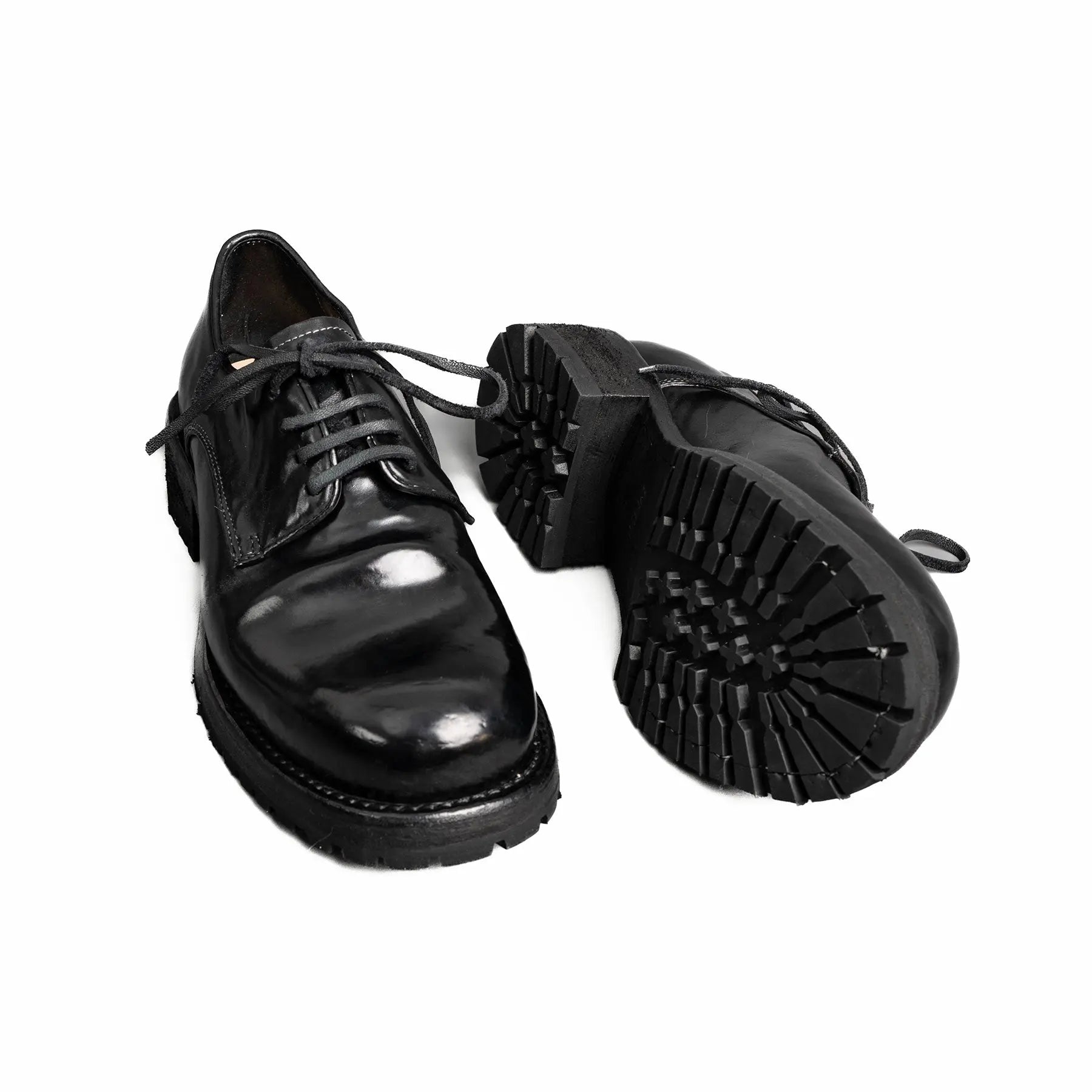 Black Horsehide Lug Sole Derby