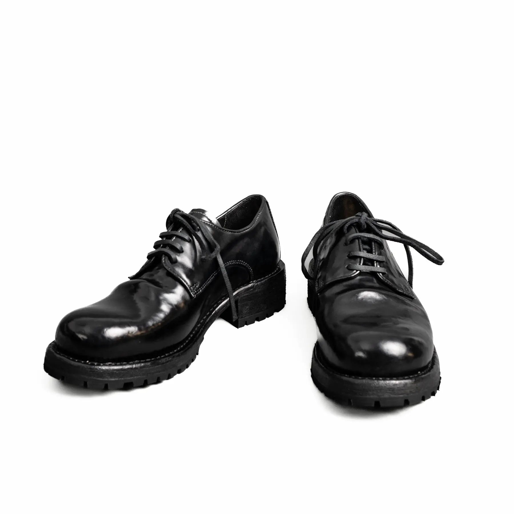 Black Horsehide Lug Sole Derby
