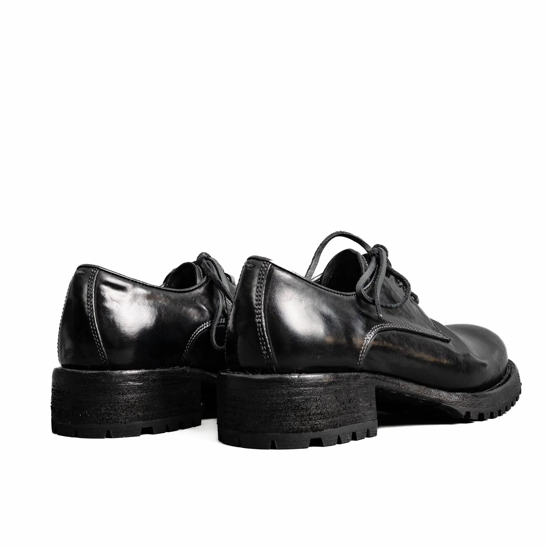 Black Horsehide Lug Sole Derby