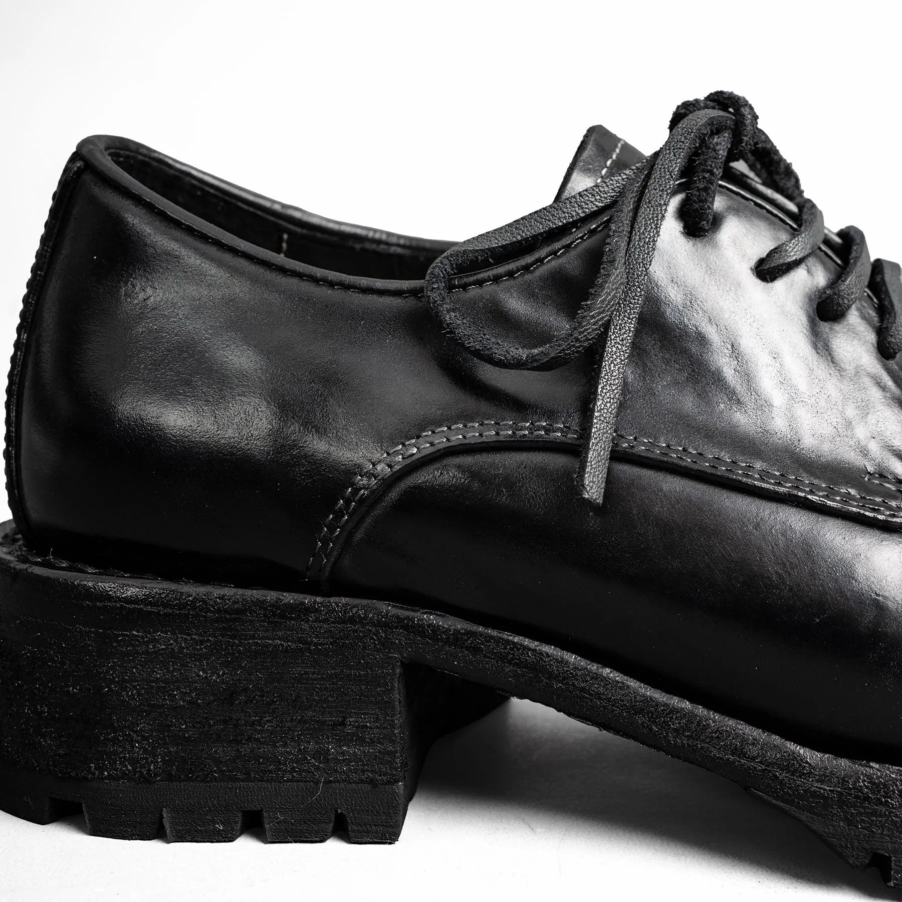 Black Horsehide Lug Sole Derby
