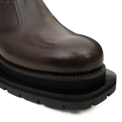 Coffee Chelsea Green Lug Boots DIVINCH