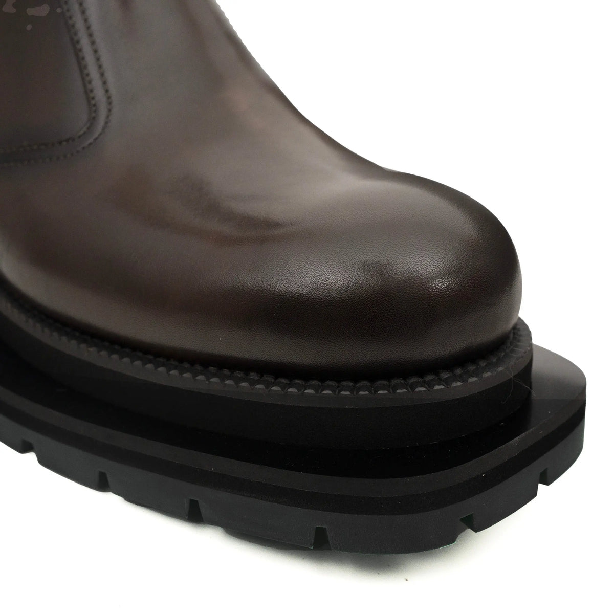 Coffee Chelsea Green Lug Boots DIVINCH