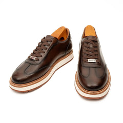 DIVINCH 6301A brown lace-up shoes front pair view