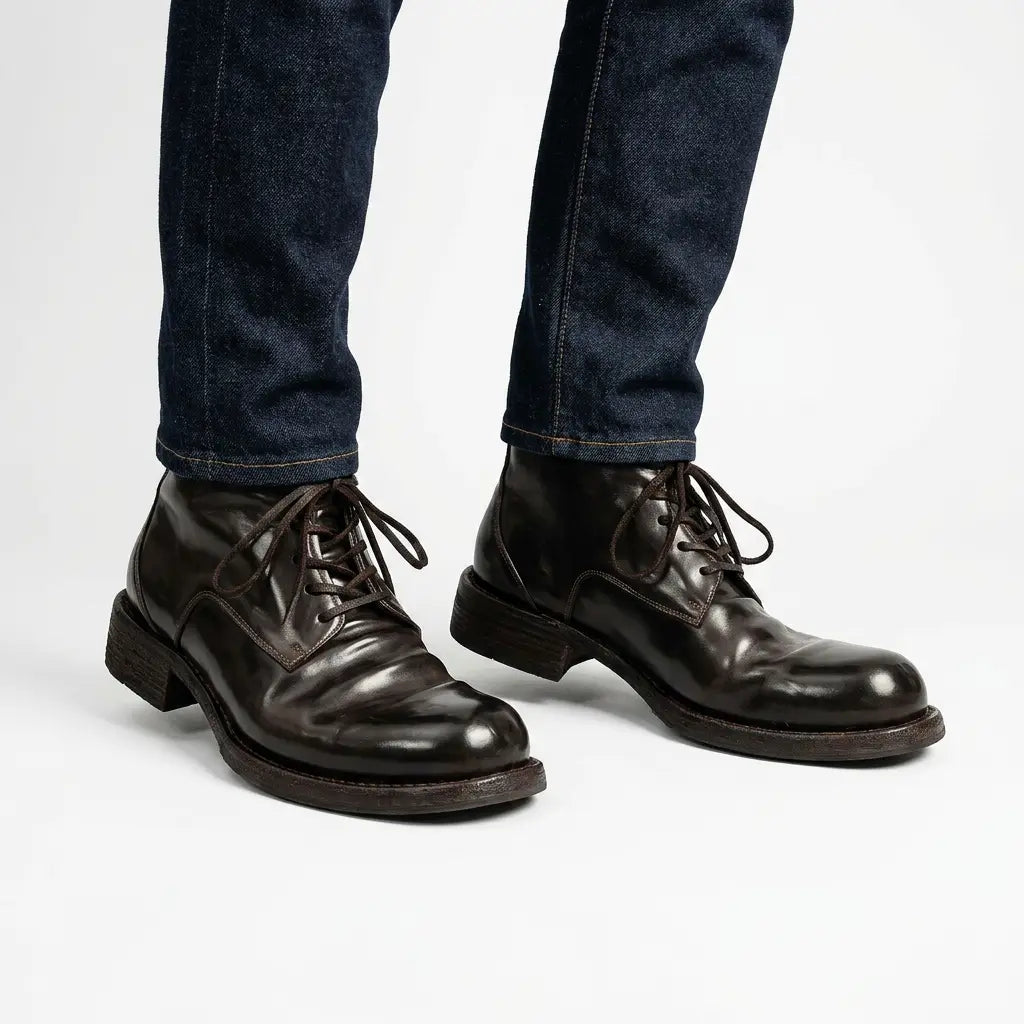 Coffee Washed Horse Leather Chukka Shoe