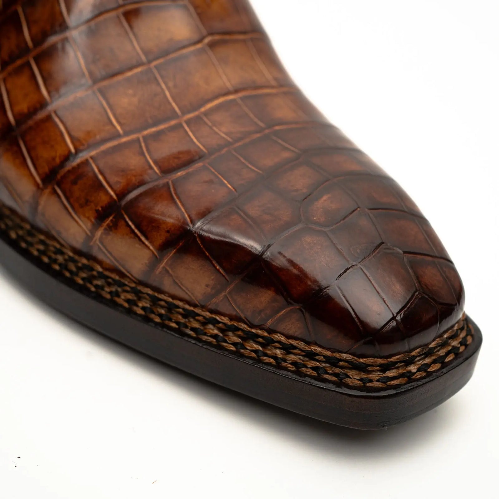 Cognac Crocodile Chelsea Boots DIVINCH