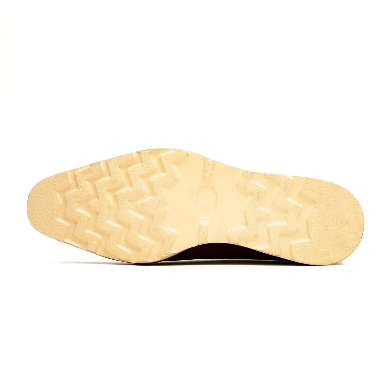 Oxford brogue in pelle cognac con punta a cappuccio e suola carrarmato a contrasto