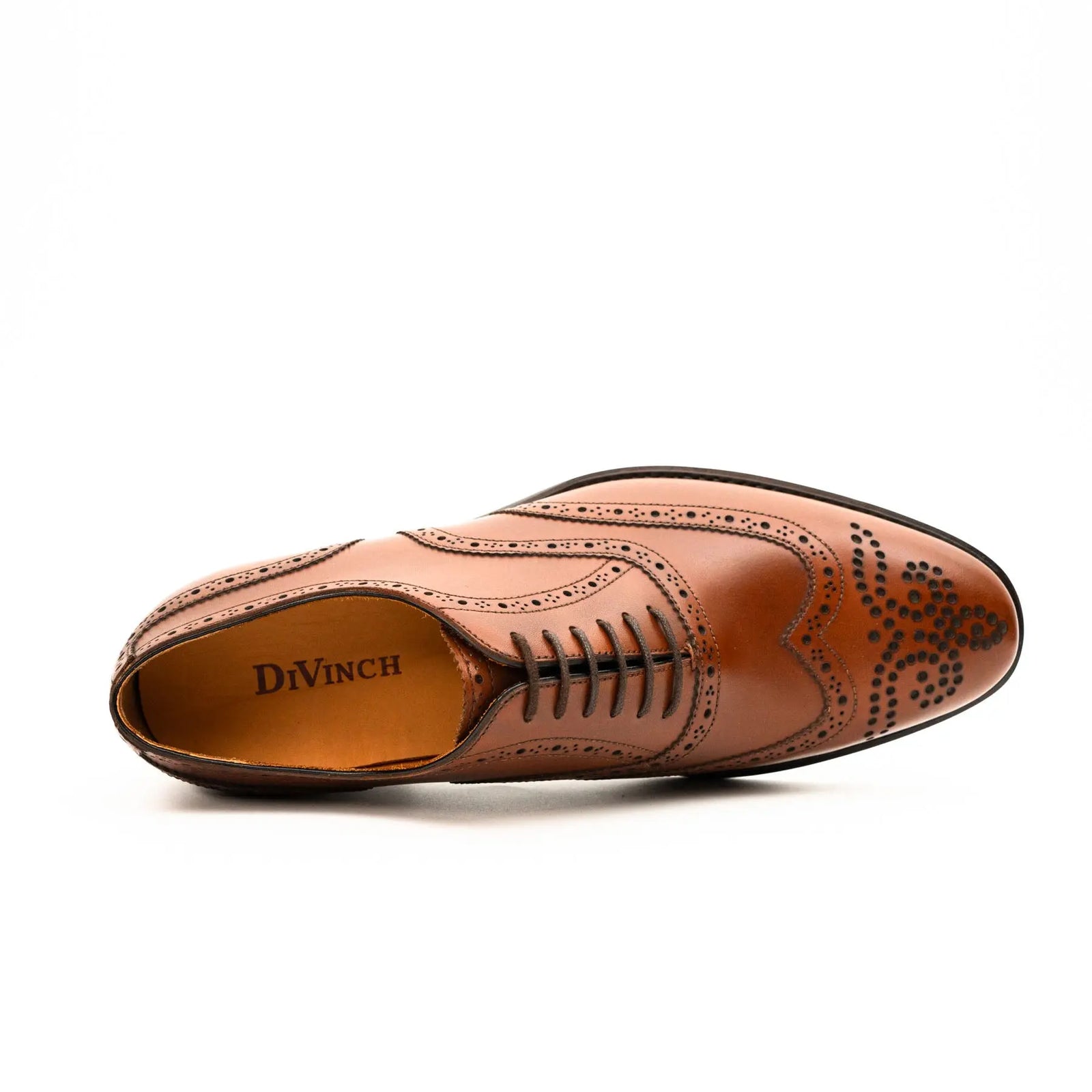 Cognac Wingtip Brogue Oxford DIVINCH