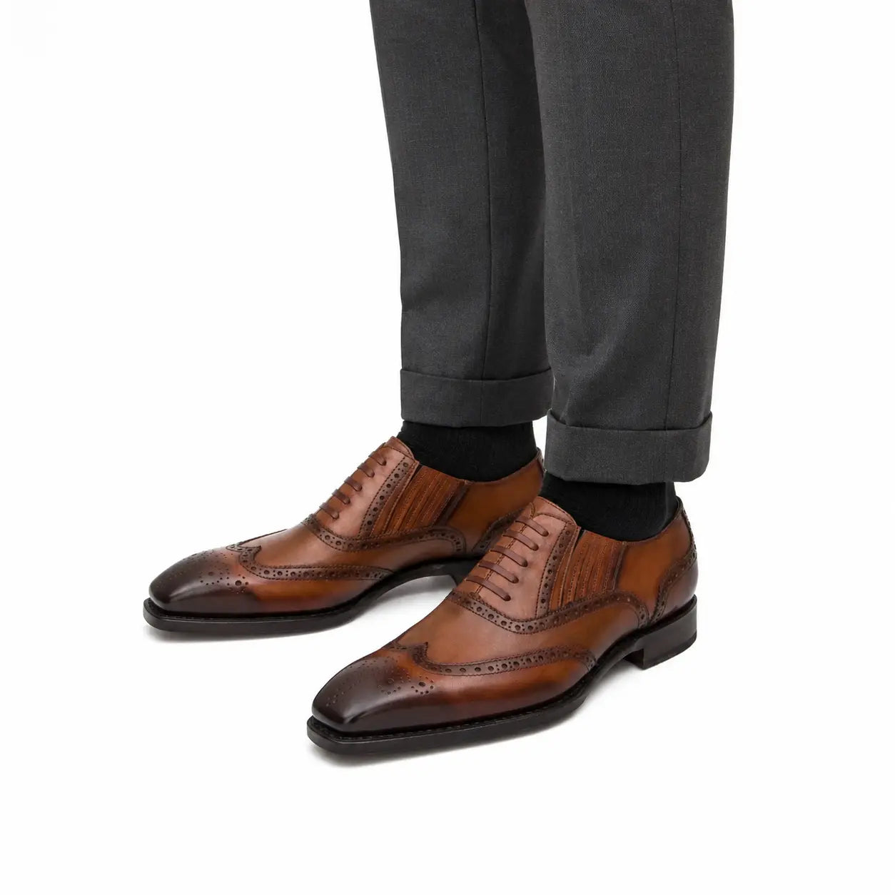 Cognac Wingtip Oxford