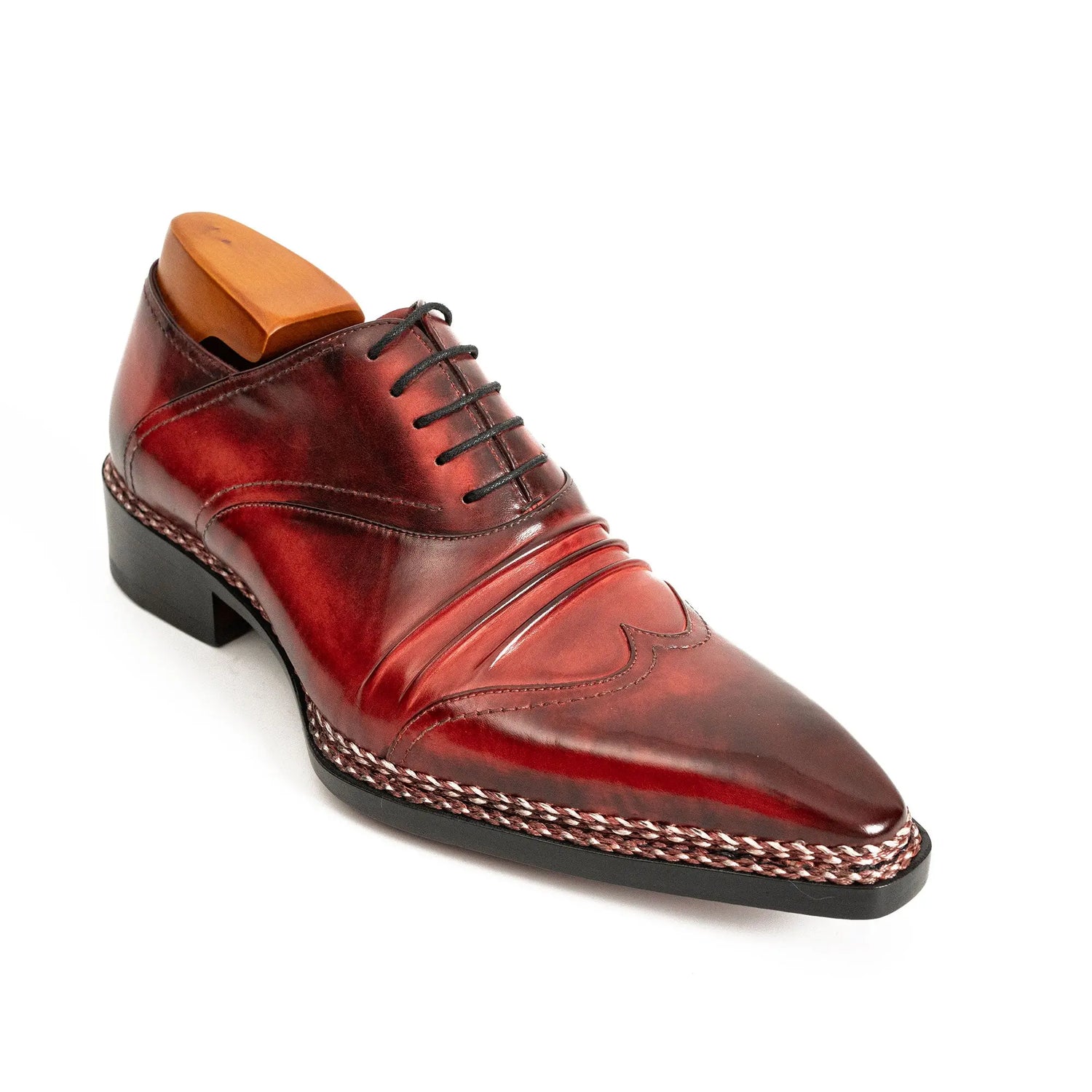 Crimson Norwegian Stitch Calfskin Oxfords