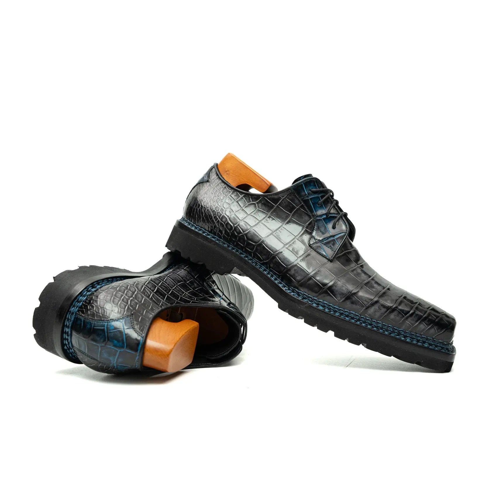 Croc Texture Norwegian Welted Derbies DIVINCH