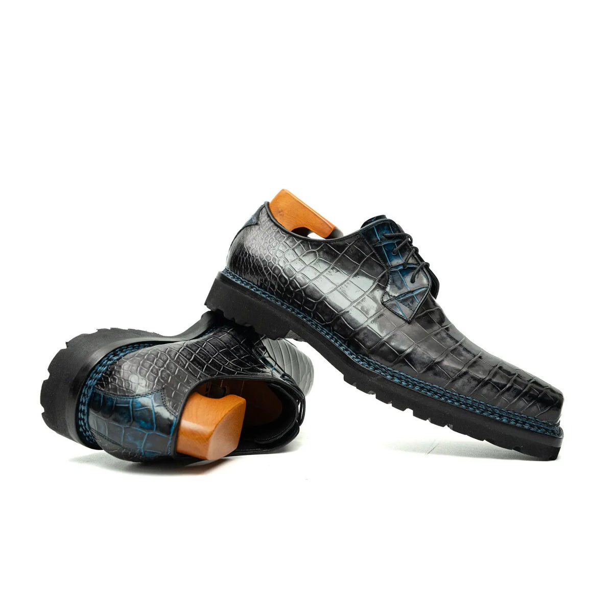 Croc Texture Norwegian Welted Derbies DIVINCH