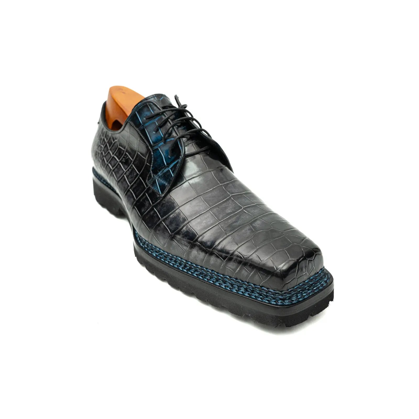 Croc Texture Norwegian Welted Derbies DIVINCH