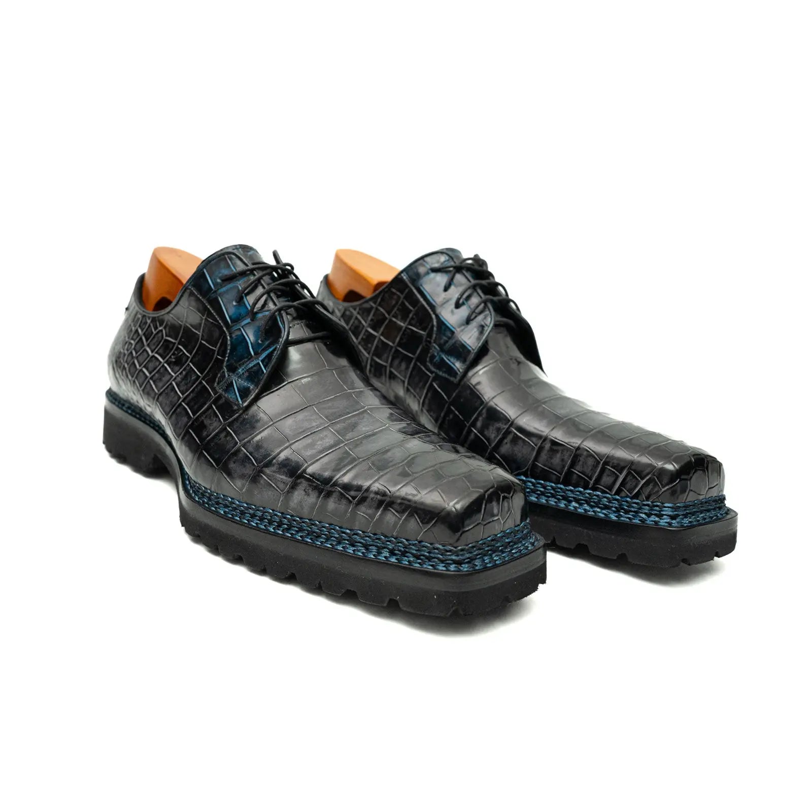 Croc Texture Norwegian Welted Derbies DIVINCH