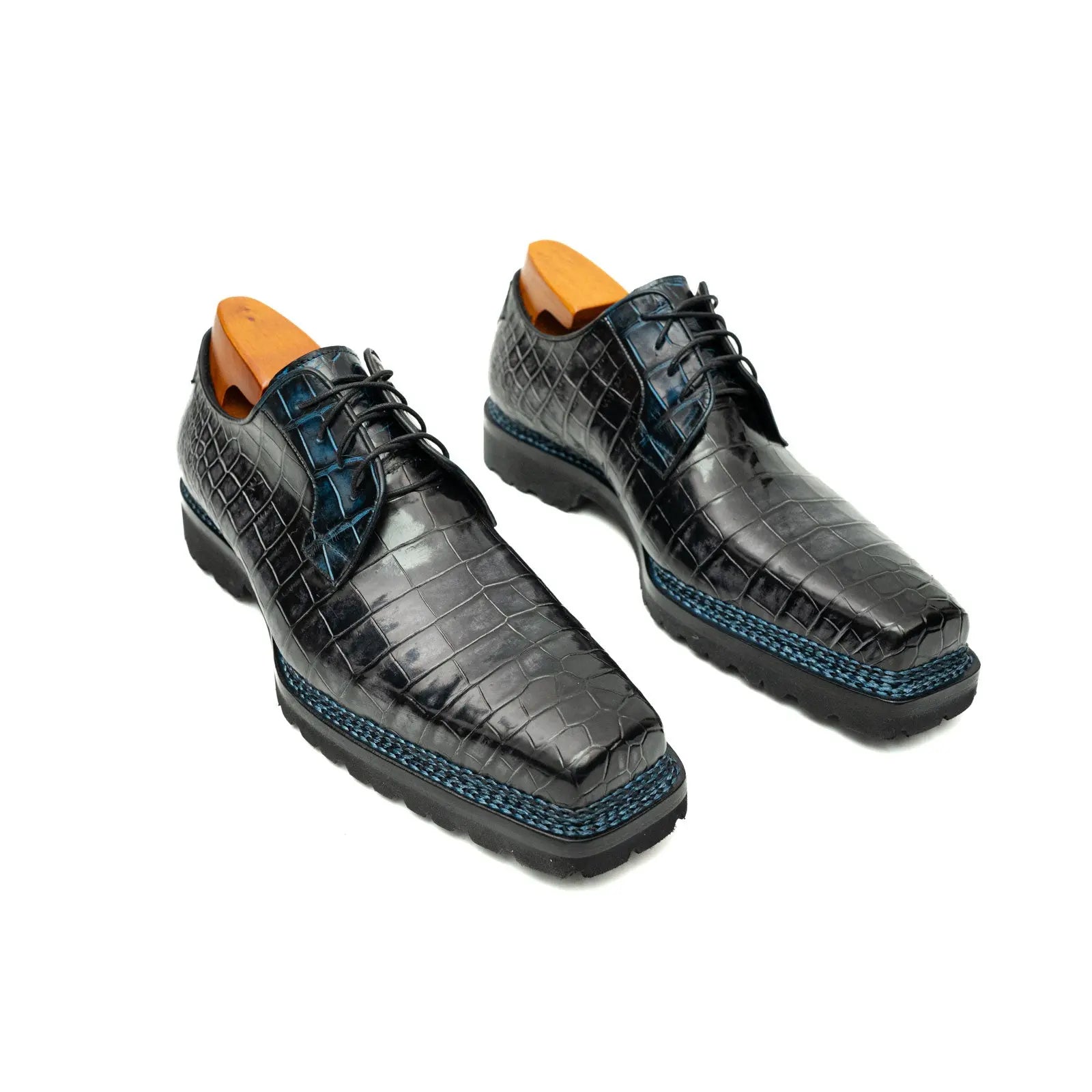 Croc Texture Norwegian Welted Derbies DIVINCH