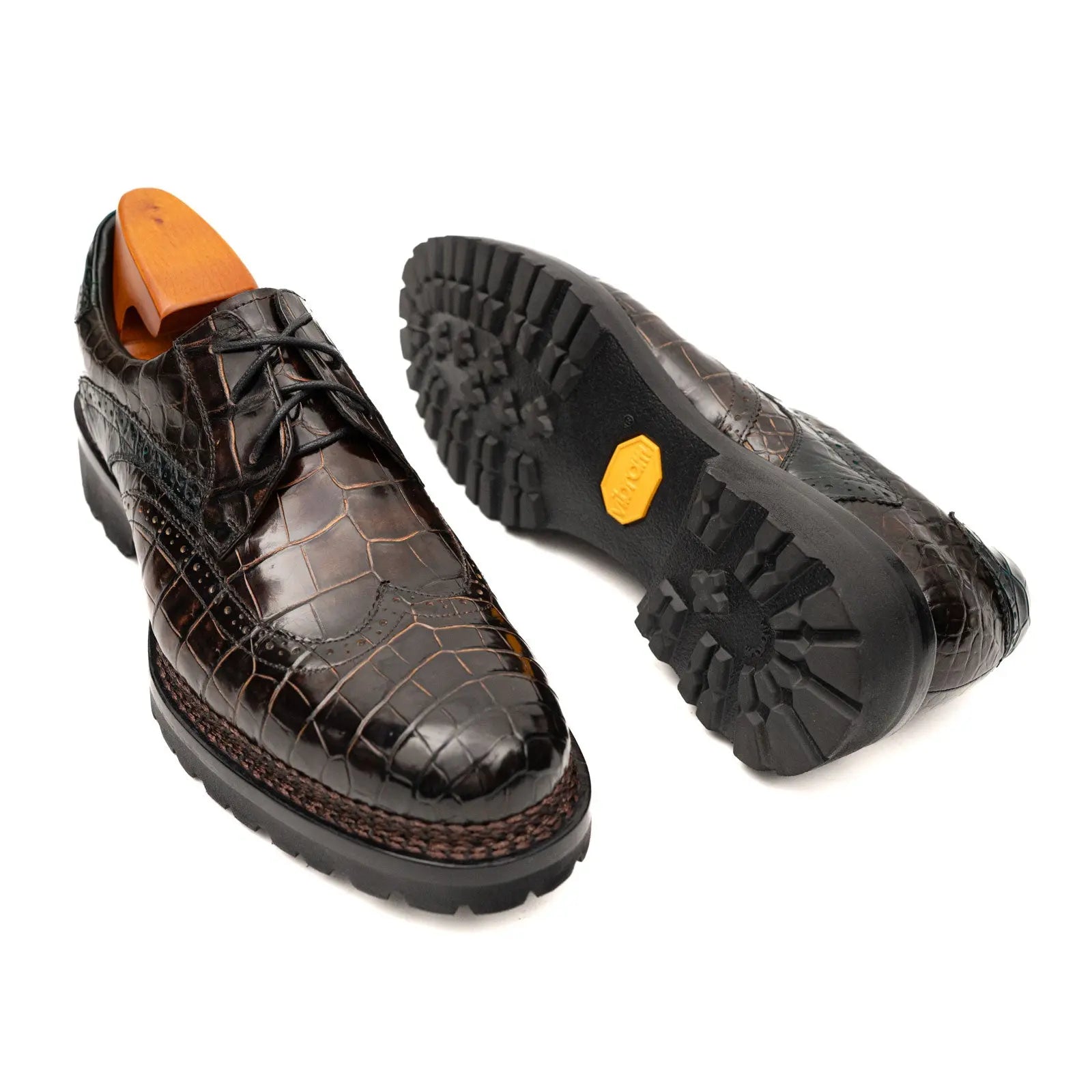 Derby Plataforma Vibram DIVINCH Crocodilo do Nilo