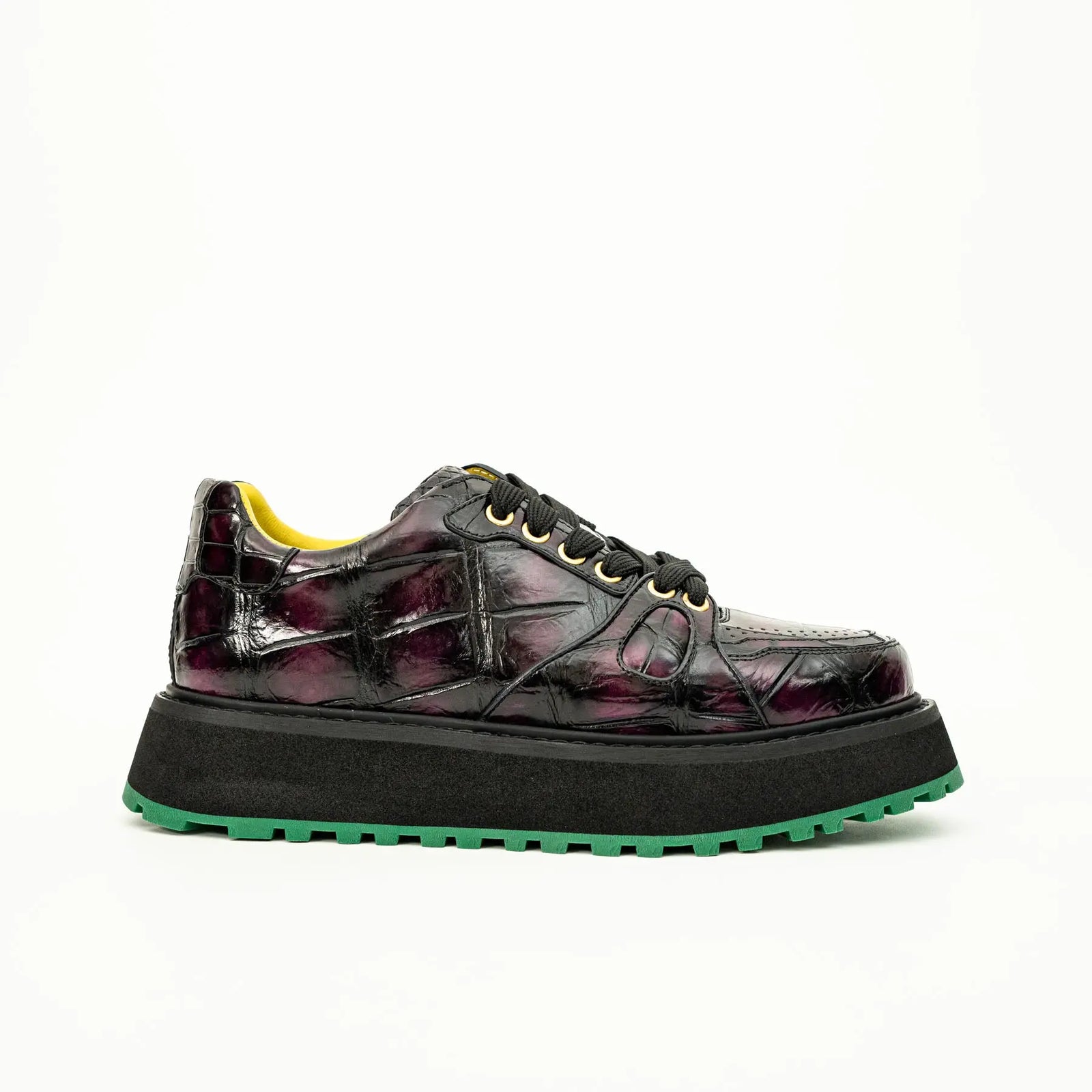 Crocodile Leather Platform Sneaker DIVINCH