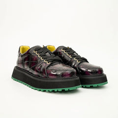 Crocodile Leather Platform Sneaker DIVINCH