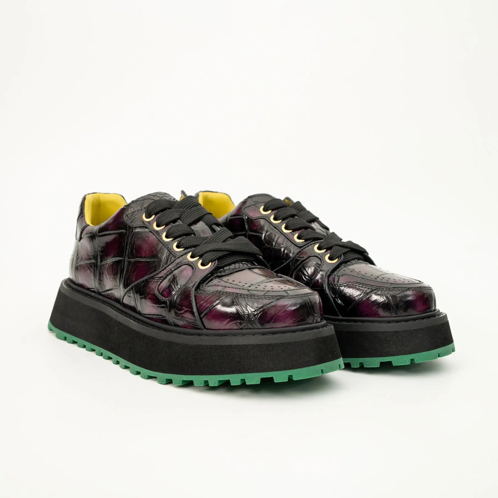 Crocodile Leather Platform Sneaker DIVINCH