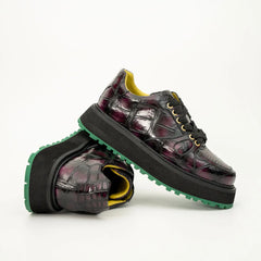 Crocodile Leather Platform Sneaker DIVINCH