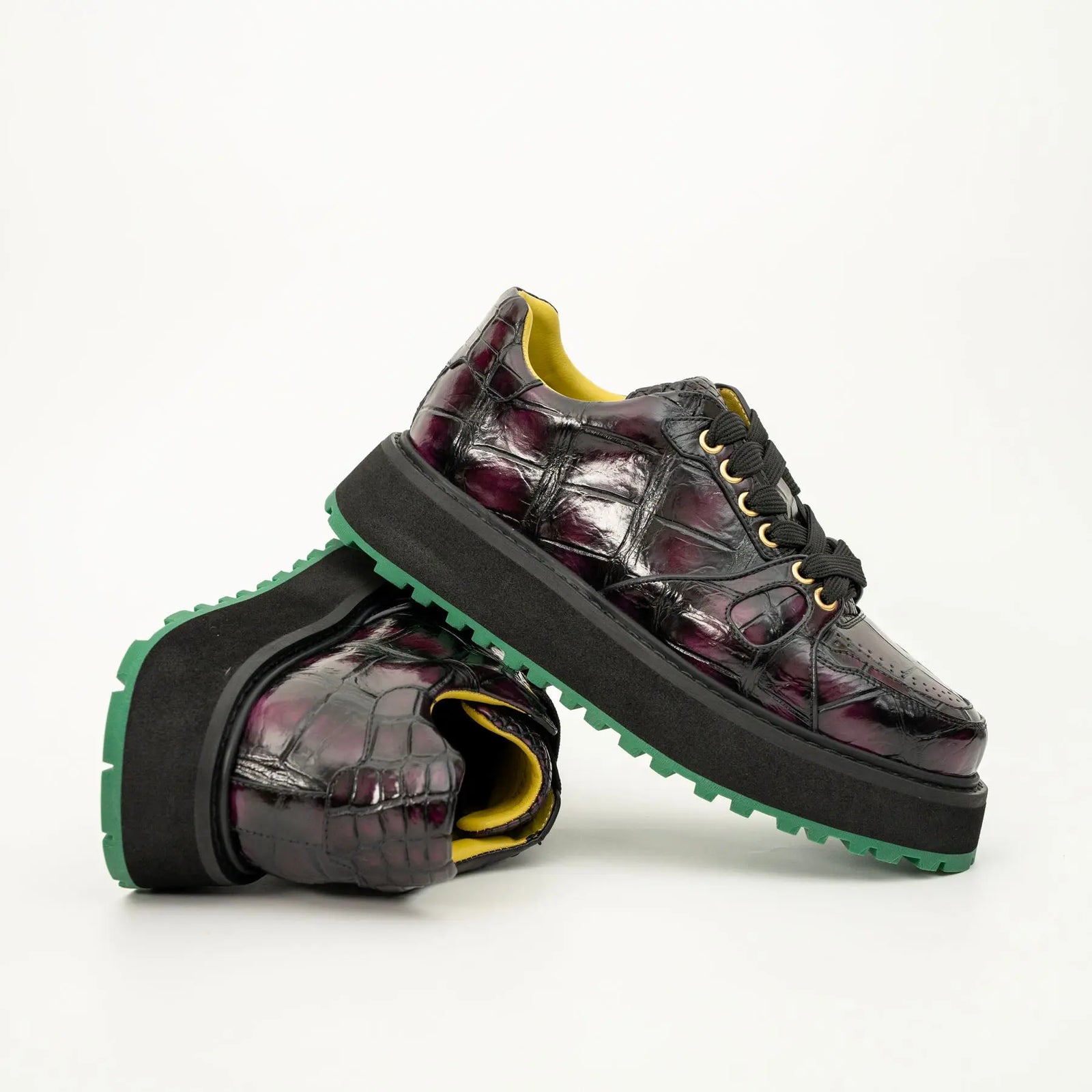 Crocodile Leather Platform Sneaker DIVINCH