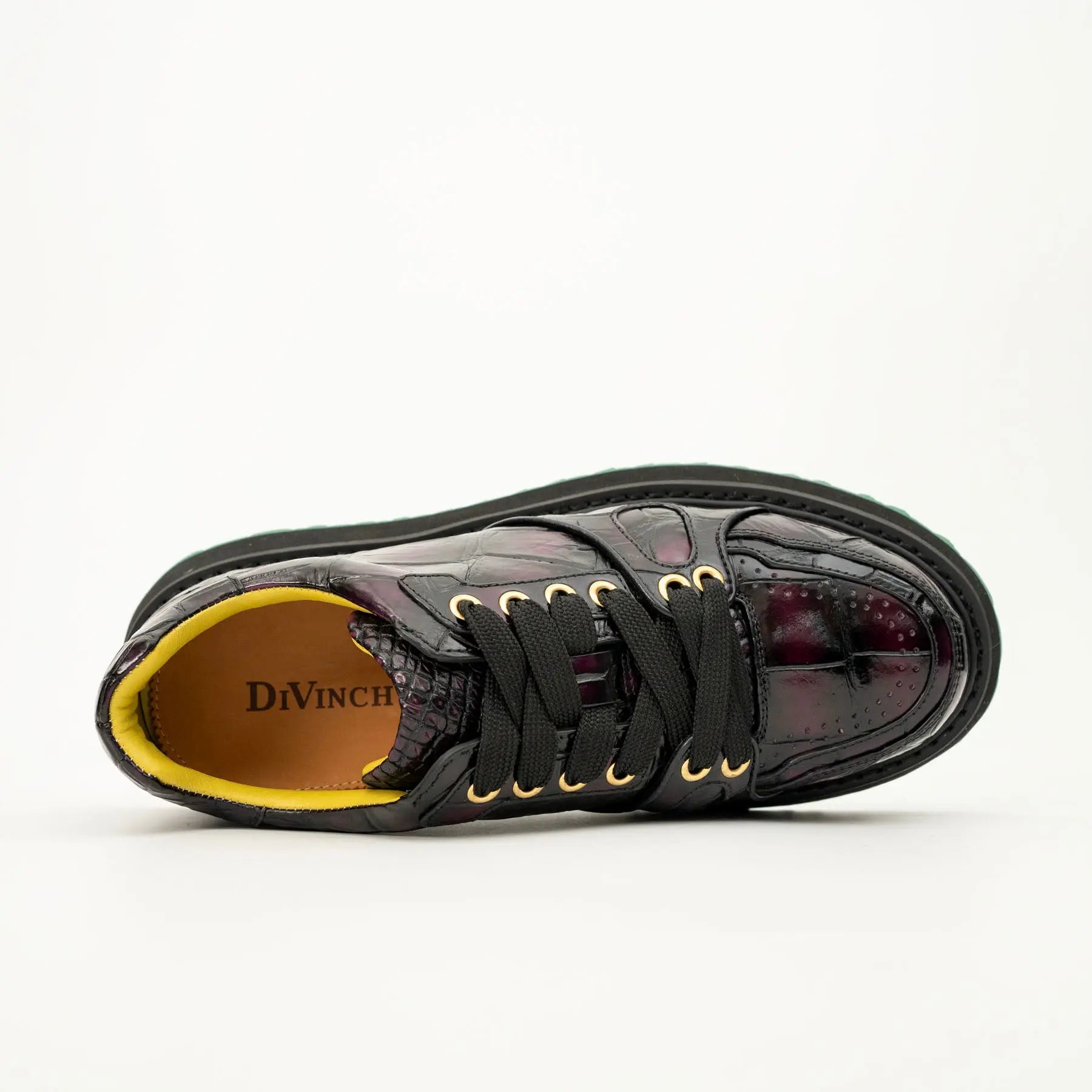 Crocodile Leather Platform Sneaker