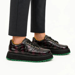 Crocodile Leather Platform Sneaker DIVINCH