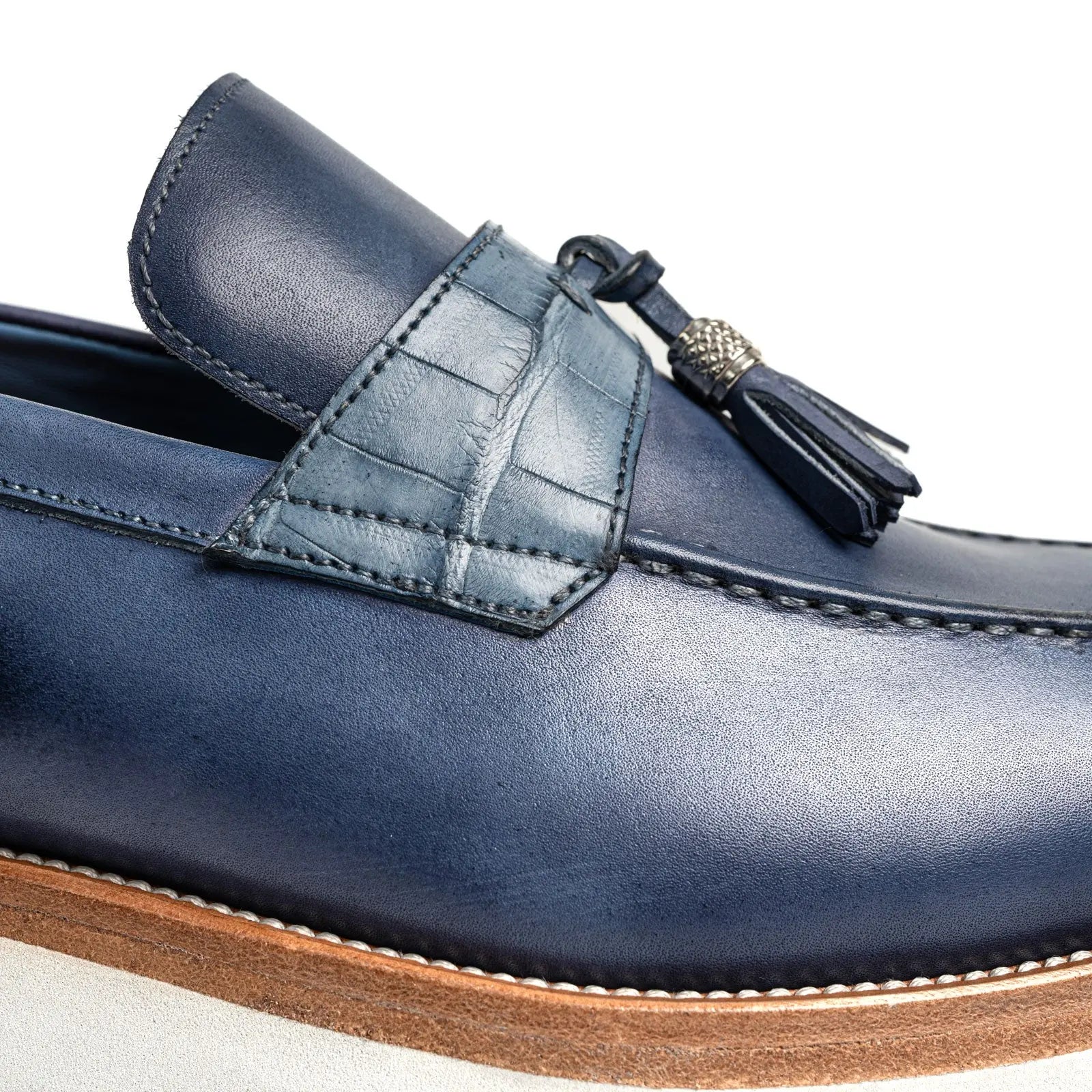 Crocodile Leather Tassel XL Loafers Divinch