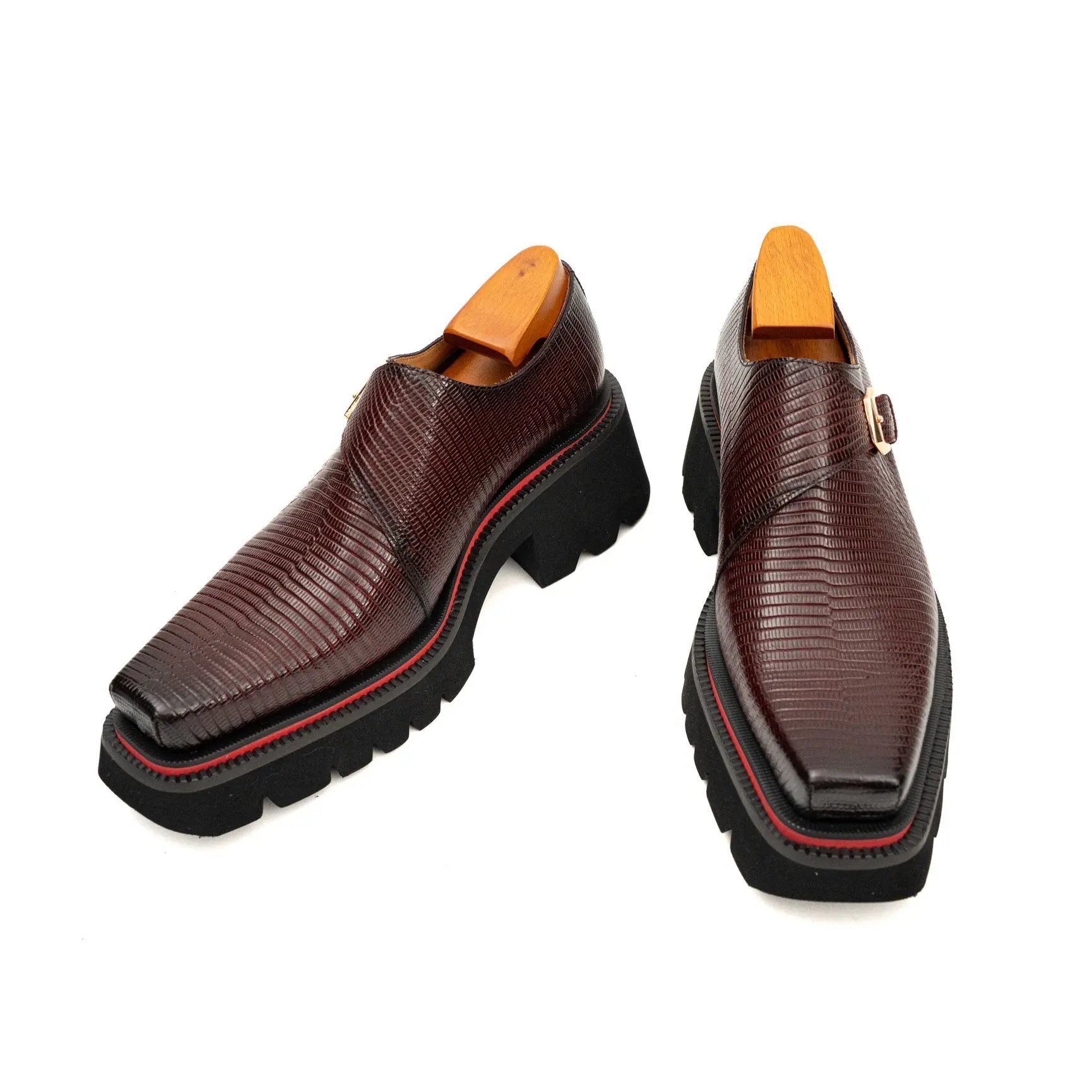 DIVINCH Lizard-Effect Platform Monk Shoe Divinch