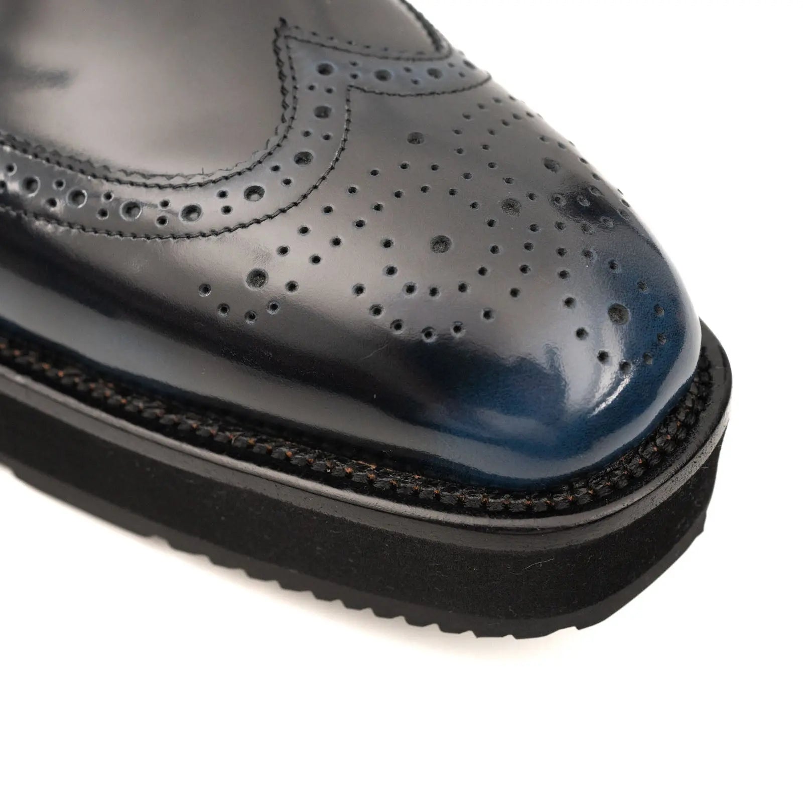 DIVINCH Navy Patent Brogue Bootie DIVINCH