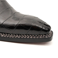 Bottines Chelsea en crocodile noir