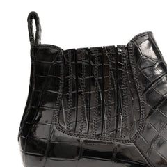 Bottines Chelsea en crocodile noir
