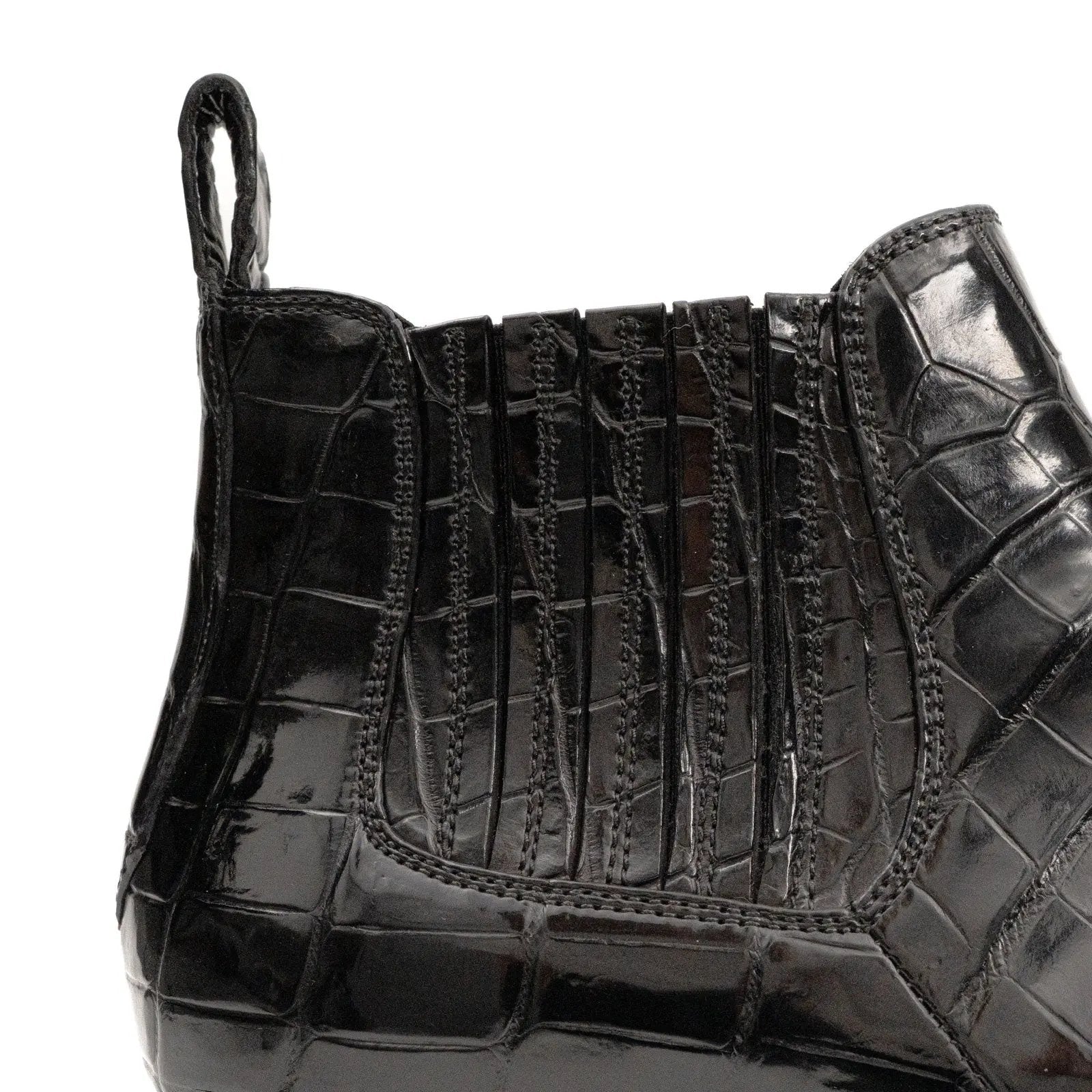 Bottines Chelsea en crocodile noir