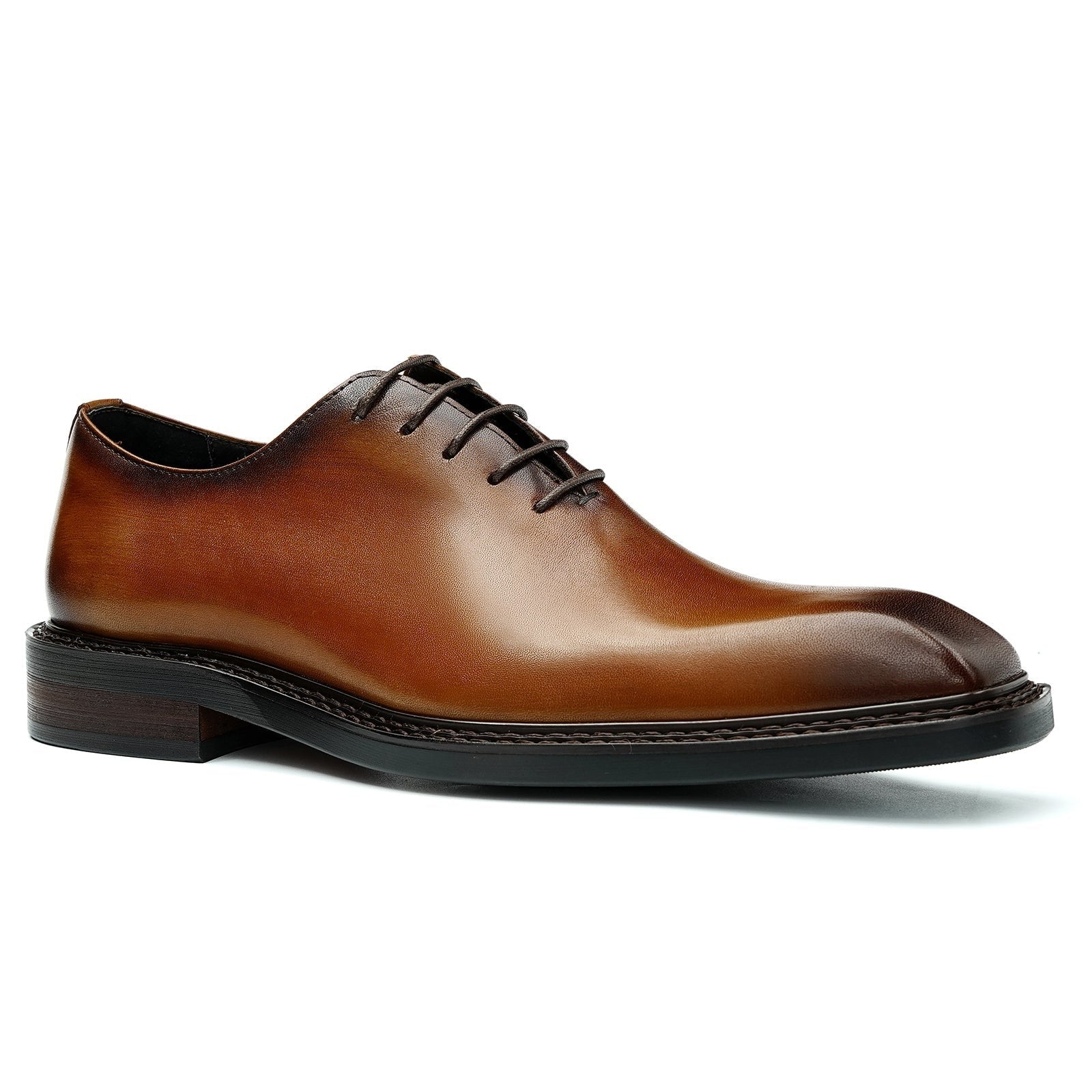 High-end color polished business formal Oxford shoes D96136 Brown - Divinch