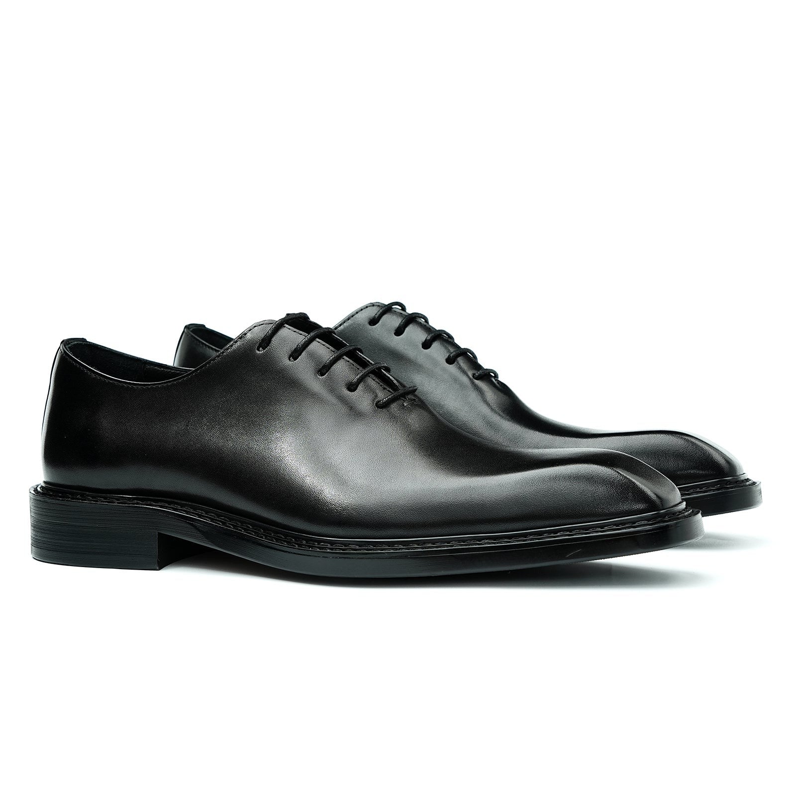 High-end color polished business formal Oxford shoes D96136 Black - Divinch