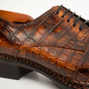 Scarpe norvegesi Derby classiche marroni con coccodrillo 